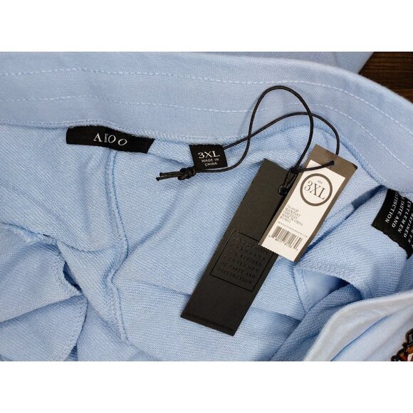 AKOO Slick Sweatpants Men's 3XL Mascot Cerulean Light Blue Drawstring NWT - Picture 5 of 11